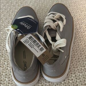 Toms Gray Canvas Sneakers with White Laces
